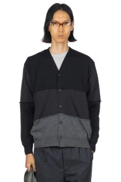 Black X Grey Color Block Cardigan