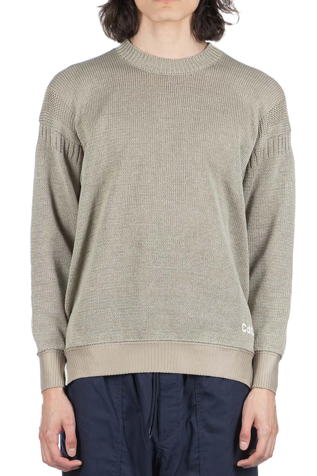 Cotton Gima X Poly Jersey Embossed Logo Sweater - Seige Green 2 Cotton Gima X Poly Jersey Embossed Logo Sweater - Seige Green - Image 2