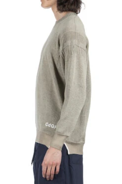 Cotton Gima X Poly Jersey Embossed Logo Sweater - Seige Green 9 Cotton Gima X Poly Jersey Embossed Logo Sweater - Seige Green -Lemaire Shop Comme Des Garcons Homme Cotton Gima x Poly Jersey Embossed Logo Sweater Seige Green HM N003 2 03