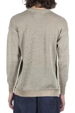 Cotton Gima X Poly Jersey Embossed Logo Sweater - Seige Green 10 Cotton Gima X Poly Jersey Embossed Logo Sweater - Seige Green -Lemaire Shop Comme Des Garcons Homme Cotton Gima x Poly Jersey Embossed Logo Sweater Seige Green HM N003 2 04