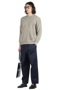 Cotton Gima X Poly Jersey Embossed Logo Sweater - Seige Green 13 Cotton Gima X Poly Jersey Embossed Logo Sweater - Seige Green -Lemaire Shop Comme Des Garcons Homme Cotton Gima x Poly Jersey Embossed Logo Sweater Seige Green HM N003 2 08a