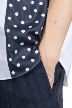 Cotton X Poly Lawn Dots Print Shirt - White X Navy 12 Cotton X Poly Lawn Dots Print Shirt - White X Navy -Lemaire Shop Comme Des Garcons Homme Cotton x Poly Lawn Dots Print Shirt White x Navy HM B020 2 06