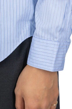 Contrast Pattern Shirt - Sax X White X Navy -Lemaire Shop Comme Des Garcons Homme Deux Contrast Pattern Shirt Sax x White x Navy DL B028 05