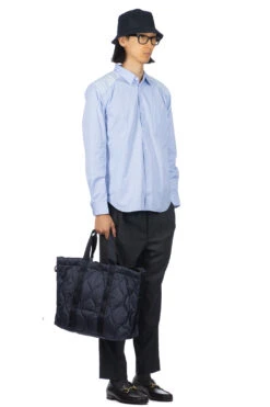 Contrast Pattern Shirt - Sax X White X Navy -Lemaire Shop Comme Des Garcons Homme Deux Contrast Pattern Shirt Sax x White x Navy DL B028 07