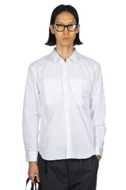 Dress Shirt With Double Pockets - White