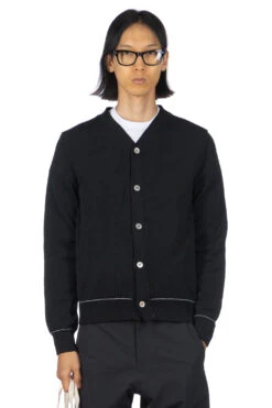 Rib Knit Cardigan - Black
