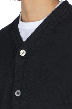 Rib Knit Cardigan - Black -Lemaire Shop Comme Des Garcons Homme Deux Rib Knit Cardigan Black DL N507 05