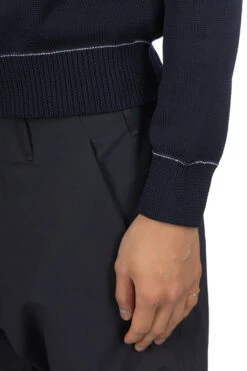 Rib Knit Crewneck Sweater - Navy -Lemaire Shop Comme Des Garcons Homme Deux Rib Knit Crewneck Sweater Navy DL N508 06
