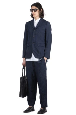 Stripe Jacket - Navy -Lemaire Shop Comme Des Garcons Homme Deux Stripe Jacket Navy DM J031 1 08