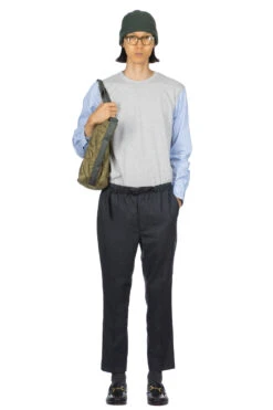 Wool Pants With Tactical Belt - Charcoal