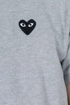 Comme Des Garçons Play Black Heart Polo Shirt - Grey -Lemaire Shop Comme Des Garcons Play Black Heart Polo Shirt Grey AZ T078 051 1 n 05 m