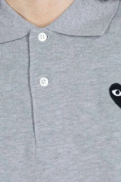 Comme Des Garçons Play Black Heart Polo Shirt - Grey -Lemaire Shop Comme Des Garcons Play Black Heart Polo Shirt Grey AZ T078 051 1 n 06 m