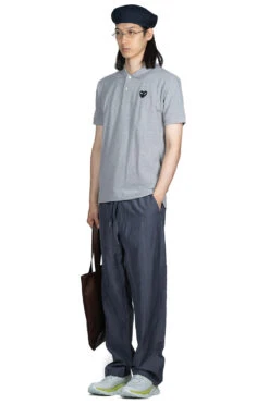 Comme Des Garçons Play Black Heart Polo Shirt - Grey -Lemaire Shop Comme Des Garcons Play Black Heart Polo Shirt Grey AZ T078 051 1 n 07 m