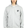 Comme Des Garçons Play Double Black Heart Zip Hoodie - Light Grey