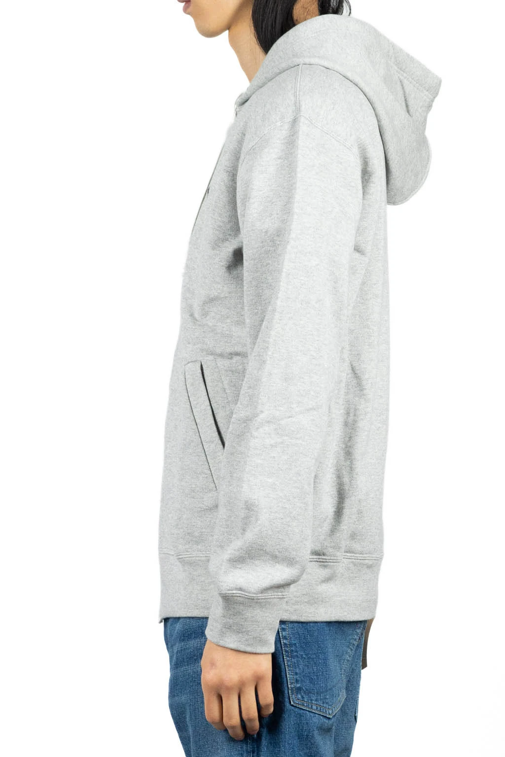 Comme Des Garçons Play Double Black Heart Zip Hoodie - Light Grey 3 Comme Des Garçons Play Double Black Heart Zip Hoodie - Light Grey - Image 3