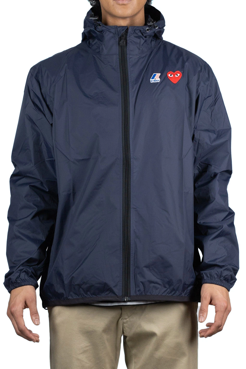 Comme Des Garçons Play K-WAY Hoodie Full Zip - Navy 2 Comme Des Garçons Play K-WAY Hoodie Full Zip - Navy - Image 2