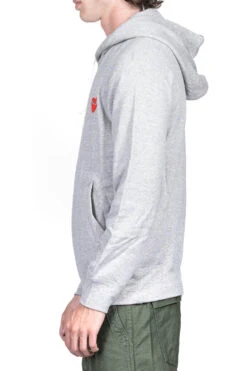 Comme Des Garçons Play Men's Red Heart Hoodie - Grey -Lemaire Shop Comme Des Garcons Play Mens Red Heart Hoodie Grey AZ T170 051 1 03