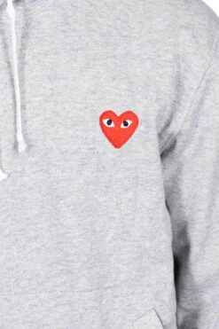 Comme Des Garçons Play Men's Red Heart Hoodie - Grey -Lemaire Shop Comme Des Garcons Play Mens Red Heart Hoodie Grey AZ T170 051 1 05