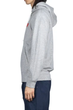 Comme Des Garçons Play Red Heart Full Zip Hoodie - Grey -Lemaire Shop Comme Des Garcons Play Red Heart Full Zip Hoodie Grey AZ T168 051 1 03 m