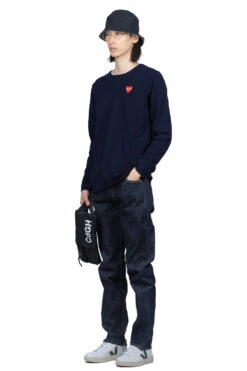 Comme Des Garçons Play Red Heart Wool Knit Crewneck Pullover - Navy -Lemaire Shop Comme Des Garcons Play Red Heart Wool Knit Crewneck Pullover Navy AZ N068 2 0206 m