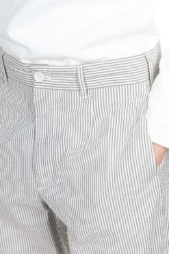 Andover Pant - Navy Natural Cotton Seersucker -Lemaire Shop Engineered Garments Andover Pant Navy Natural Cotton Seersucker 24S1F001 SD029 NOE 05 m