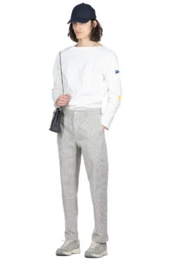 Andover Pant - Navy Natural Cotton Seersucker -Lemaire Shop Engineered Garments Andover Pant Navy Natural Cotton Seersucker 24S1F001 SD029 NOE 08 m