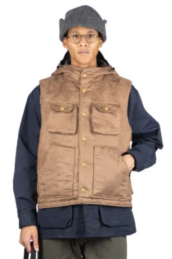 Field Vest - Khaki Polyester Fake Suede