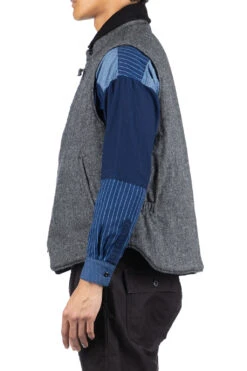 LL Vest - Grey Poly Wool Herringbone -Lemaire Shop Engineered Garments LL Vest Grey Poly Wool Herringbone C012 IP002 03