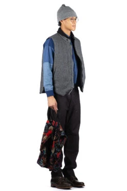 LL Vest - Grey Poly Wool Herringbone -Lemaire Shop Engineered Garments LL Vest Grey Poly Wool Herringbone C012 IP002 08