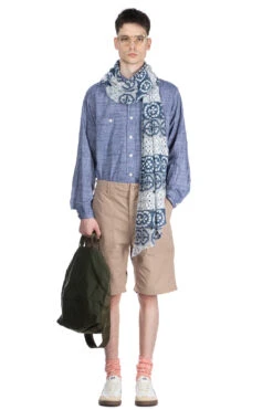 Long Scarf - Blue X Grey Poly Crochet -Lemaire Shop Engineered Garments Long Scarf Blue x Grey Poly Crochet 24S1H001 IB003 22 m