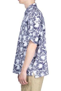 Polo Shirt - Navy Cotton Floral Pique -Lemaire Shop Engineered Garments Polo Shirt Navy Cotton Floral Pique 24S1B036 PF006 03 m