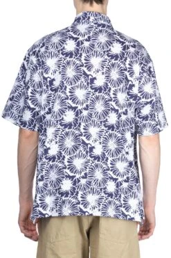 Polo Shirt - Navy Cotton Floral Pique -Lemaire Shop Engineered Garments Polo Shirt Navy Cotton Floral Pique 24S1B036 PF006 04 m