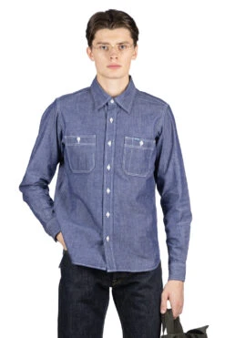 10oz Organic Chambray Work Shirt - Navy Blue