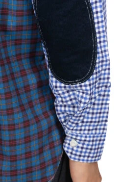 Contrast Checker Shirt - White Blue Black X Blue -Lemaire Shop Junya Watanabe MAN Contrast Checker Shirt White Blue Black x Blue WL B006 07