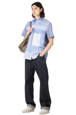 Cotton Check X Cottone Stripe Mix Shirt -Lemaire Shop Junya Watanabe MAN Cotton Check x Cottone Stripe Mix Shirt WM B015 051 06