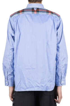 Mixed Pattern Shirt - Sax / White X Sax -Lemaire Shop Junya Watanabe MAN Mixed Pattern Shirt Sax White x Sax WL B018 11