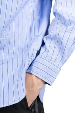 Mixed Pattern Shirt - Sax / White X Sax -Lemaire Shop Junya Watanabe MAN Mixed Pattern Shirt Sax White x Sax WL B018 13