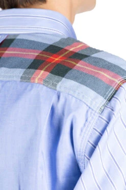 Mixed Pattern Shirt - Sax / White X Sax -Lemaire Shop Junya Watanabe MAN Mixed Pattern Shirt Sax White x Sax WL B018 14