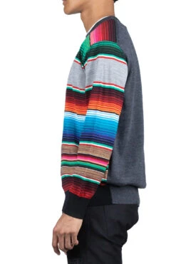 Wool Jersey Stripe Sweater - Multi X Charcoal Gray -Lemaire Shop Junya Watanabe MAN Wool Jersey Stripe Sweater Multi x Charcoal Gray WJ N006 03