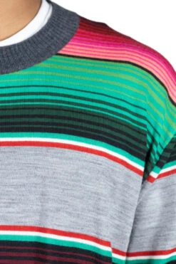 Wool Jersey Stripe Sweater - Multi X Charcoal Gray -Lemaire Shop Junya Watanabe MAN Wool Jersey Stripe Sweater Multi x Charcoal Gray WJ N006 05
