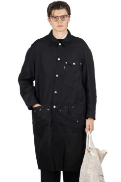 X Levis Long Wool Coat - Black X Black