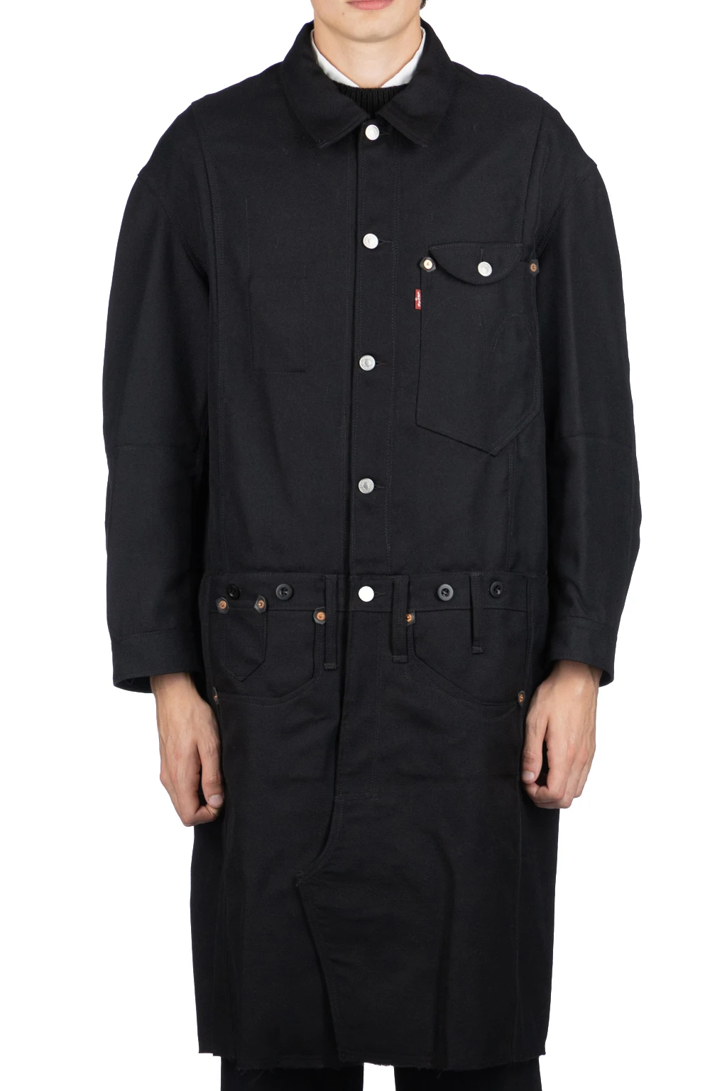 X Levis Long Wool Coat - Black X Black 2 X Levis Long Wool Coat - Black X Black - Image 2