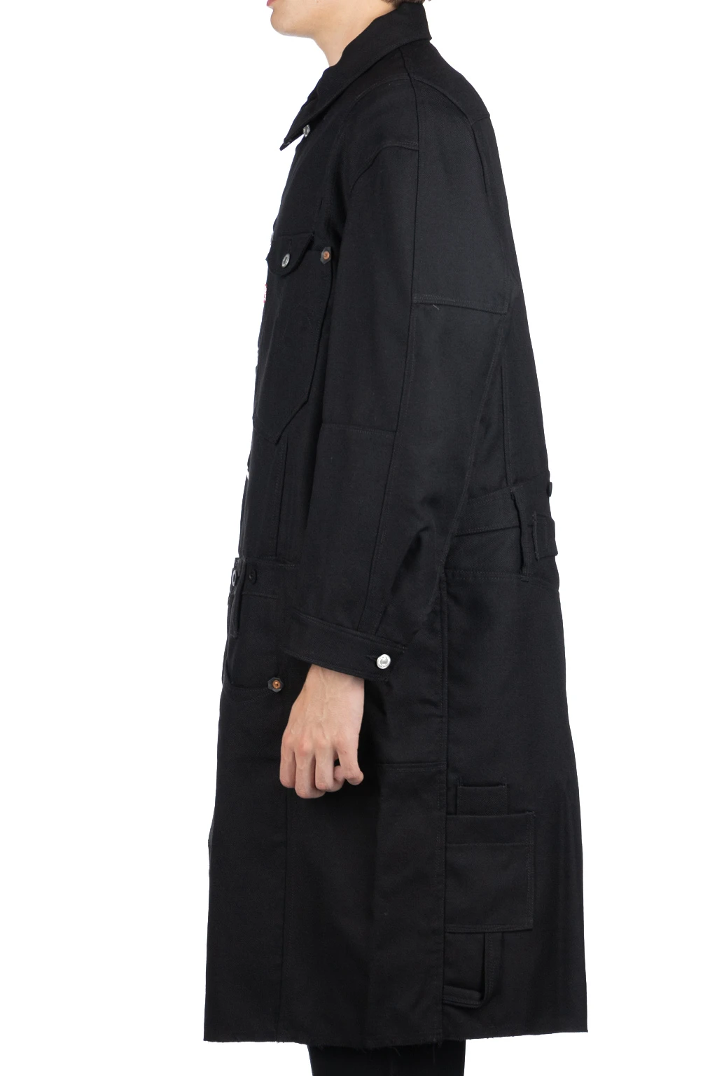 X Levis Long Wool Coat - Black X Black 3 X Levis Long Wool Coat - Black X Black - Image 3