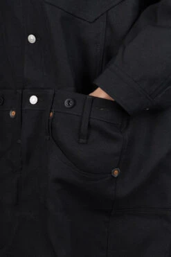 X Levis Long Wool Coat - Black X Black 14 X Levis Long Wool Coat - Black X Black -Lemaire Shop Junya Watanabe MAN x Levis Long Wool Coat Black x Black WL C901 06