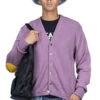 10G ECO Knit Elbow CONEYBOWY Short Cardigan - Pink X Purple