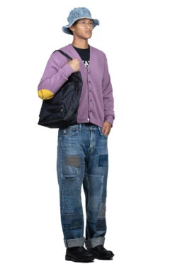 10G ECO Knit Elbow CONEYBOWY Short Cardigan - Pink X Purple -Lemaire Shop Kapital 10G ECO Knit Elbow CONEYBOWY Short Cardigan Pink x Purple K2208KN001 PPR noe 16 m