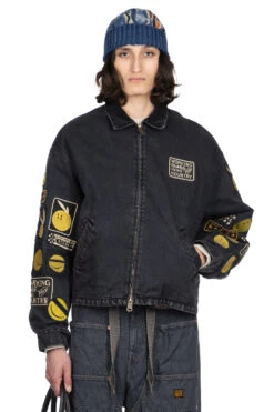 14oz BLKxBLK Denim T-Back Drizzler Jacket ANARCHY RAINBOWY