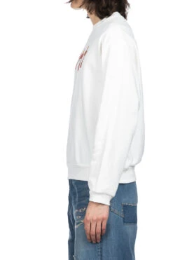 30-Knit Crew Sweatshirt (LUCKY BATTERY BIRD) - White -Lemaire Shop Kapital 30 Knit Crew Sweatshirt LUCKY BATTERY BIRD White K2312LC182 WH noe 03 m