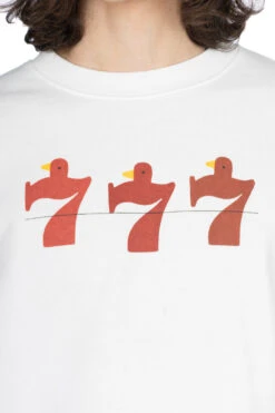 30-Knit Crew Sweatshirt (LUCKY BATTERY BIRD) - White -Lemaire Shop Kapital 30 Knit Crew Sweatshirt LUCKY BATTERY BIRD White K2312LC182 WH noe 05 m