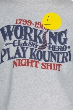 30-Knit Crew Sweatshirt (NIGHT SHIFT PROFILE RAINBOWY) - Grey -Lemaire Shop Kapital 30 Knit Crew Sweatshirt NIGHT SHIFT PROFILE RAINBOWY Grey K2311LC149 GRY 25 m